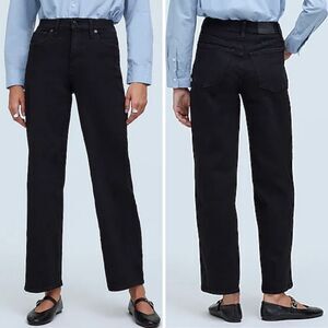 New! Madewell Petite Perfect Vintage Wide-Leg Jean black rinse wash, size 27P